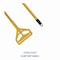 Boardwalk Cotton Cut End Mop Kit, No 24 Natural Cotton Head, 60" Yellow Metal/Plastic Handle BWK5324C - alternate 6